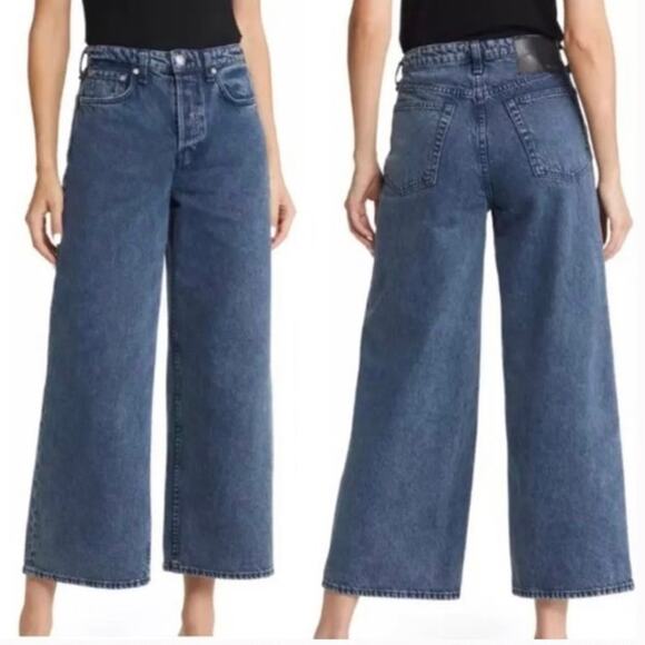 Rag & Bone Maya High Rise Wide Leg Denim Blue Jeans Women’s Size 24 NWT - Picture 1 of 7